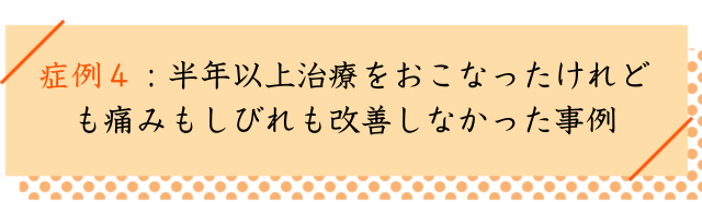 脊柱管狭窄症の改善事例その４